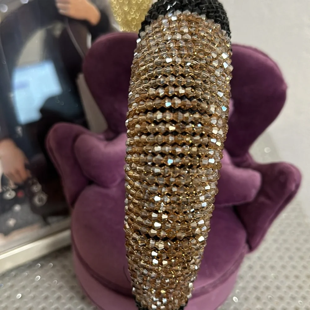 Black and Gold Sequin boutique Headband - NWOT